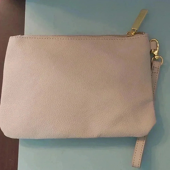 NWOT JOY MANGANO Double Decker Leather Tan Tote Purse with matching Wristlet - Picture 4 of 11